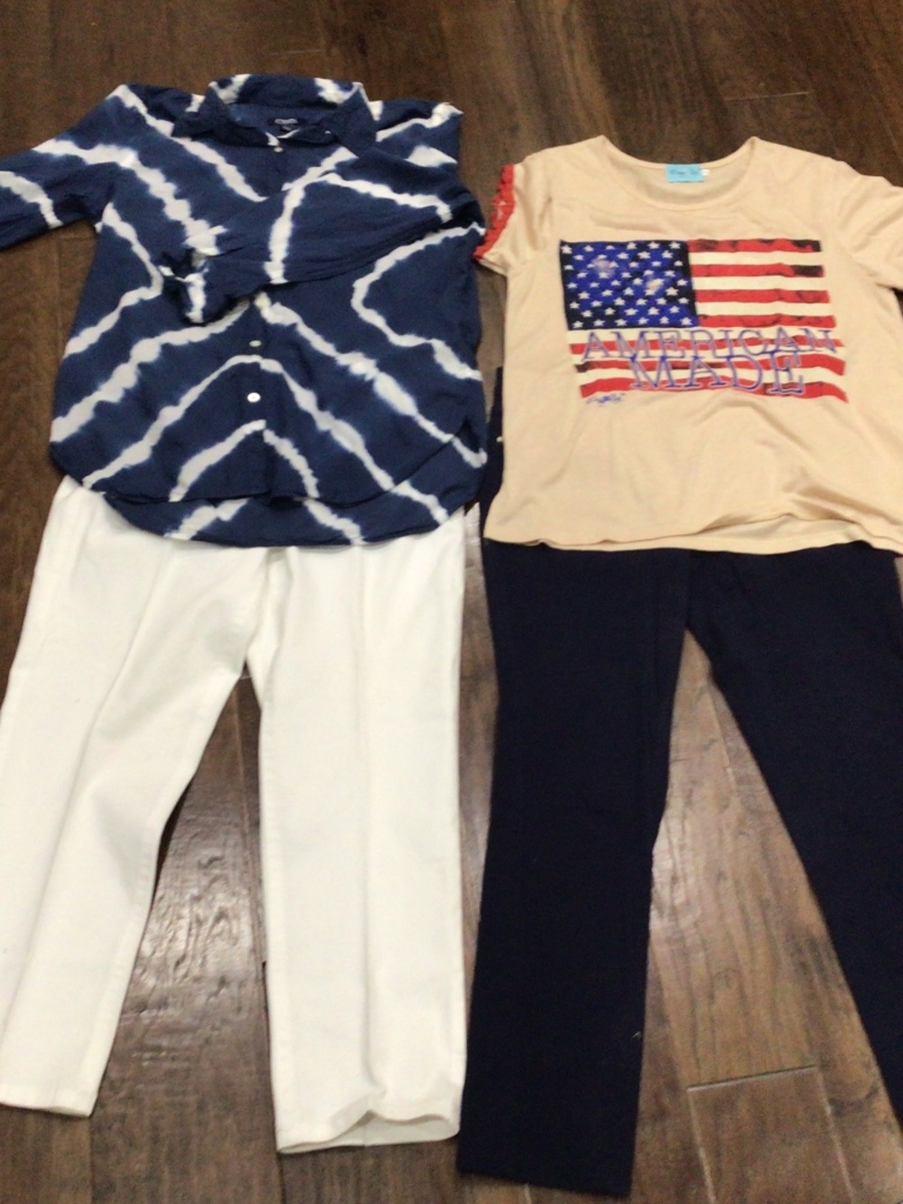 Lot of 2 outfits. Both pants size 8 and tops size M. All in great shape
